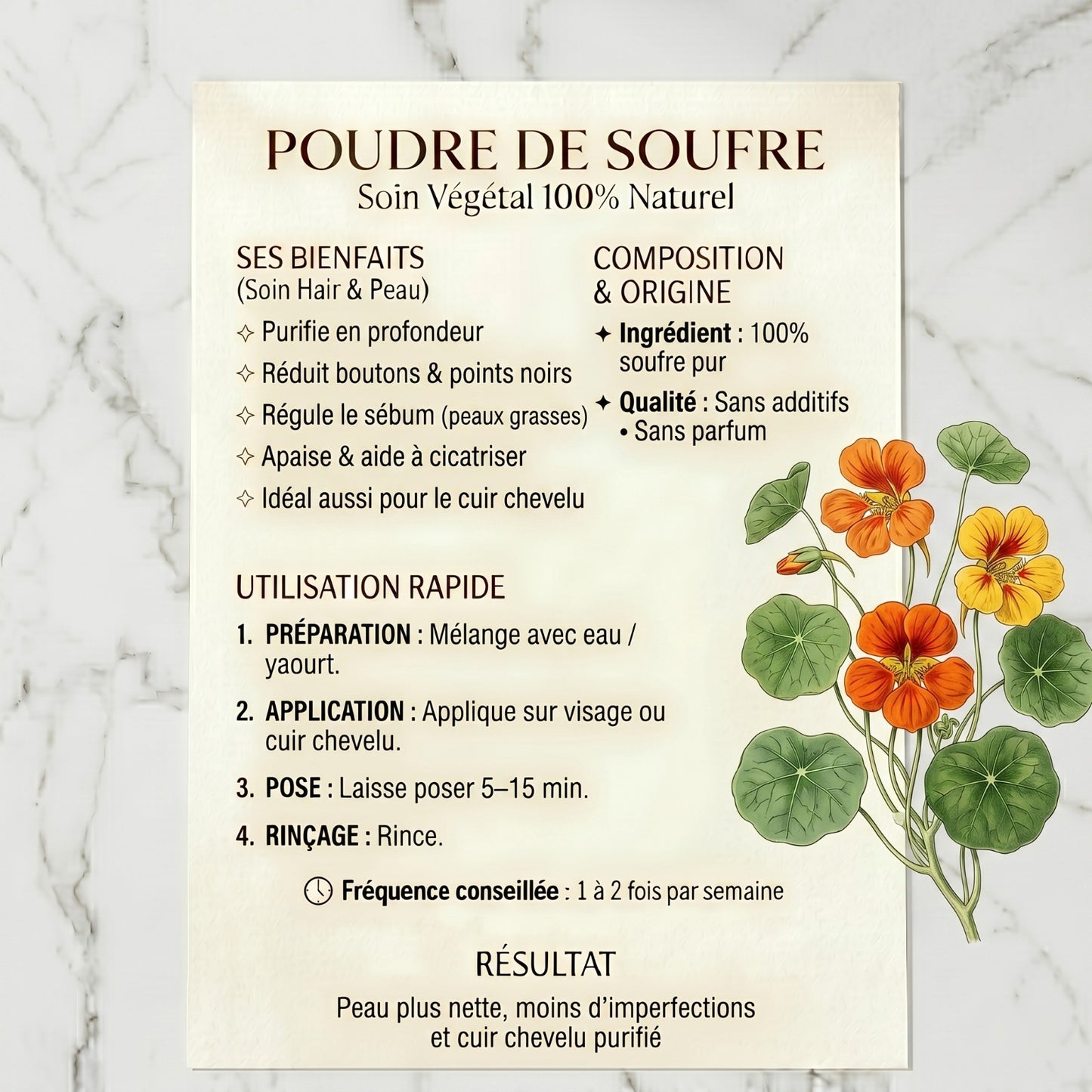 🟡 Poudre de Soufre – Soin purifiant anti-imperfections 100g