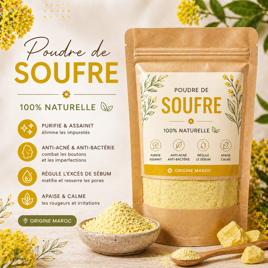 🟡 Poudre de Soufre – Soin purifiant anti-imperfections 100g