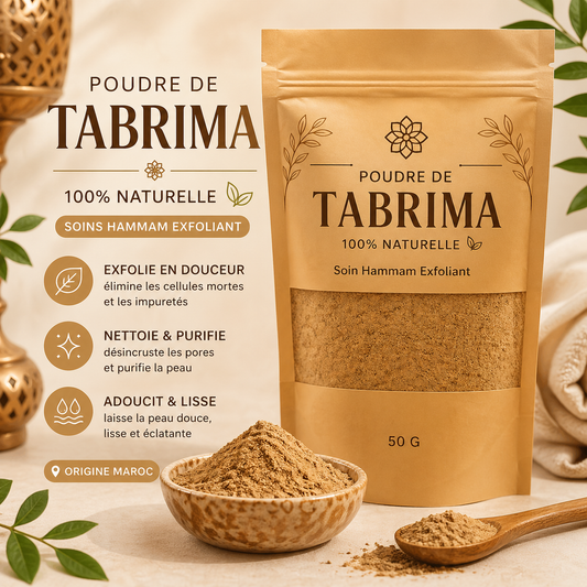 🤎 Poudre de Tabrima – Gommage naturel & peau lisse 100g