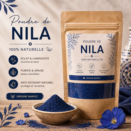 💙 Poudre de Nila Bleu – Teint Lumineux & Uniforme 100g
