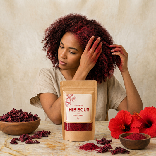 🌹 Poudre d'Hibiscus – Fortifier Pousse des Cheveux & Jeunesse de la Peau 100g