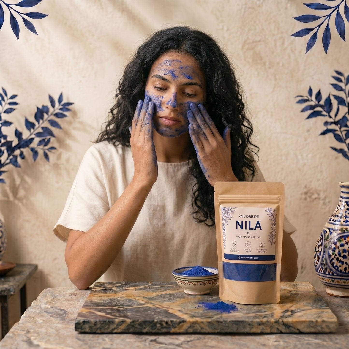 💙 Poudre de Nila Bleu – Teint Lumineux & Uniforme 100g