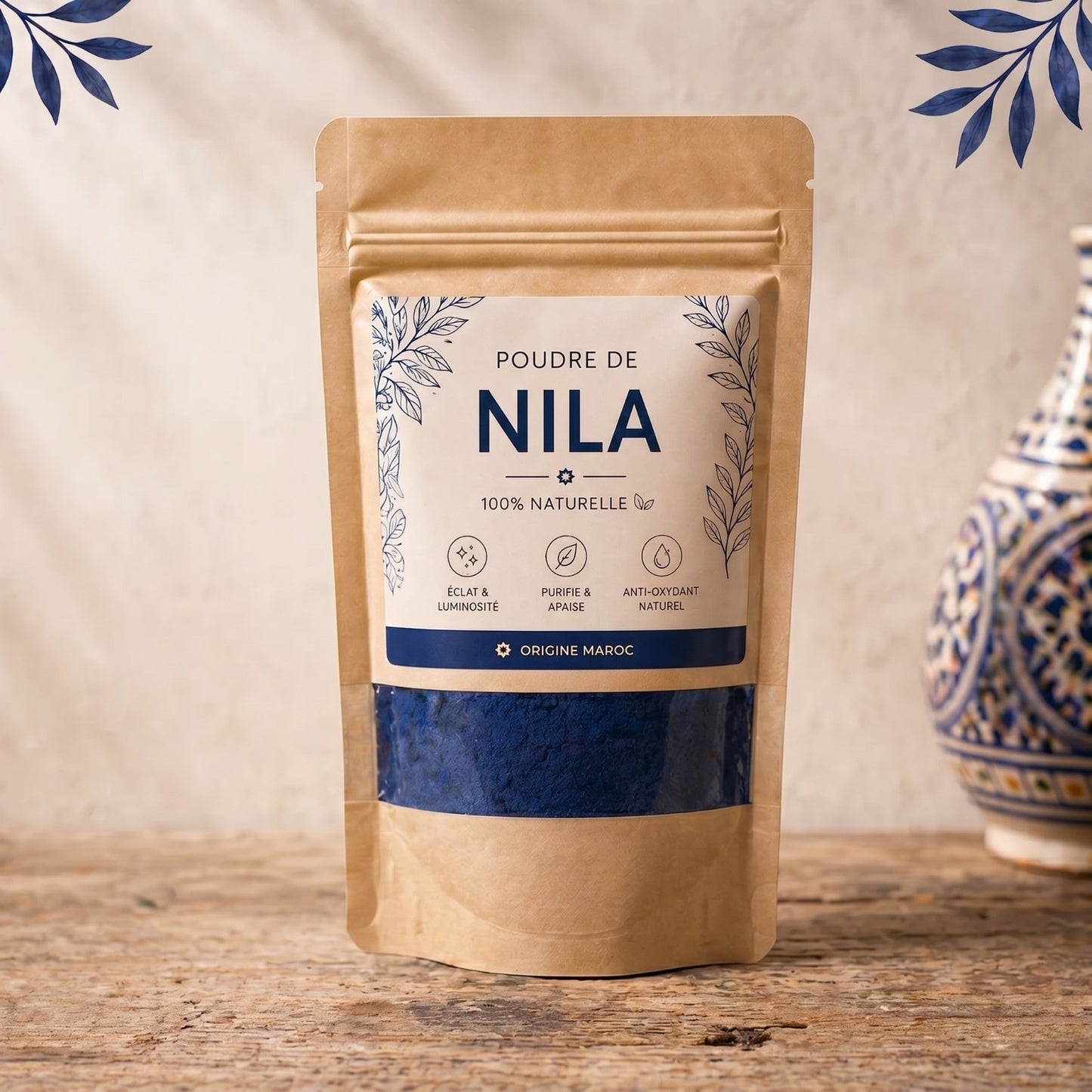 💙 Poudre de Nila Bleu – Teint Lumineux & Uniforme 100g