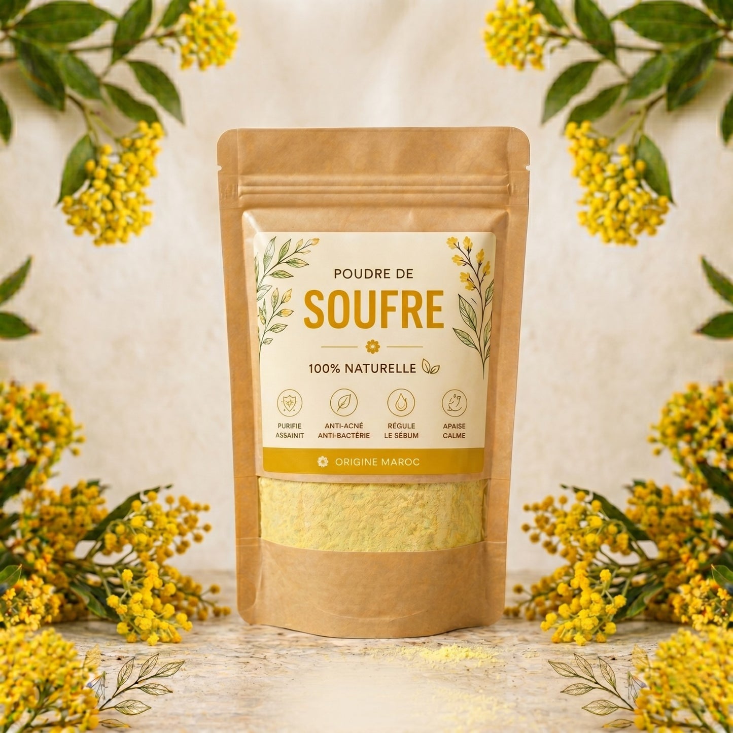 🟡 Poudre de Soufre – Soin purifiant anti-imperfections 100g